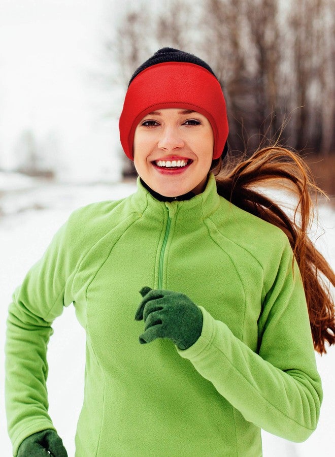 BBTO 3 Pcs Fleece Ear Warmers Muffs for Men Women Headband Ear Muffs Winter Covers for Cold Weather Running Cycling Ski(Blue, Red, Rosy) - Image 5